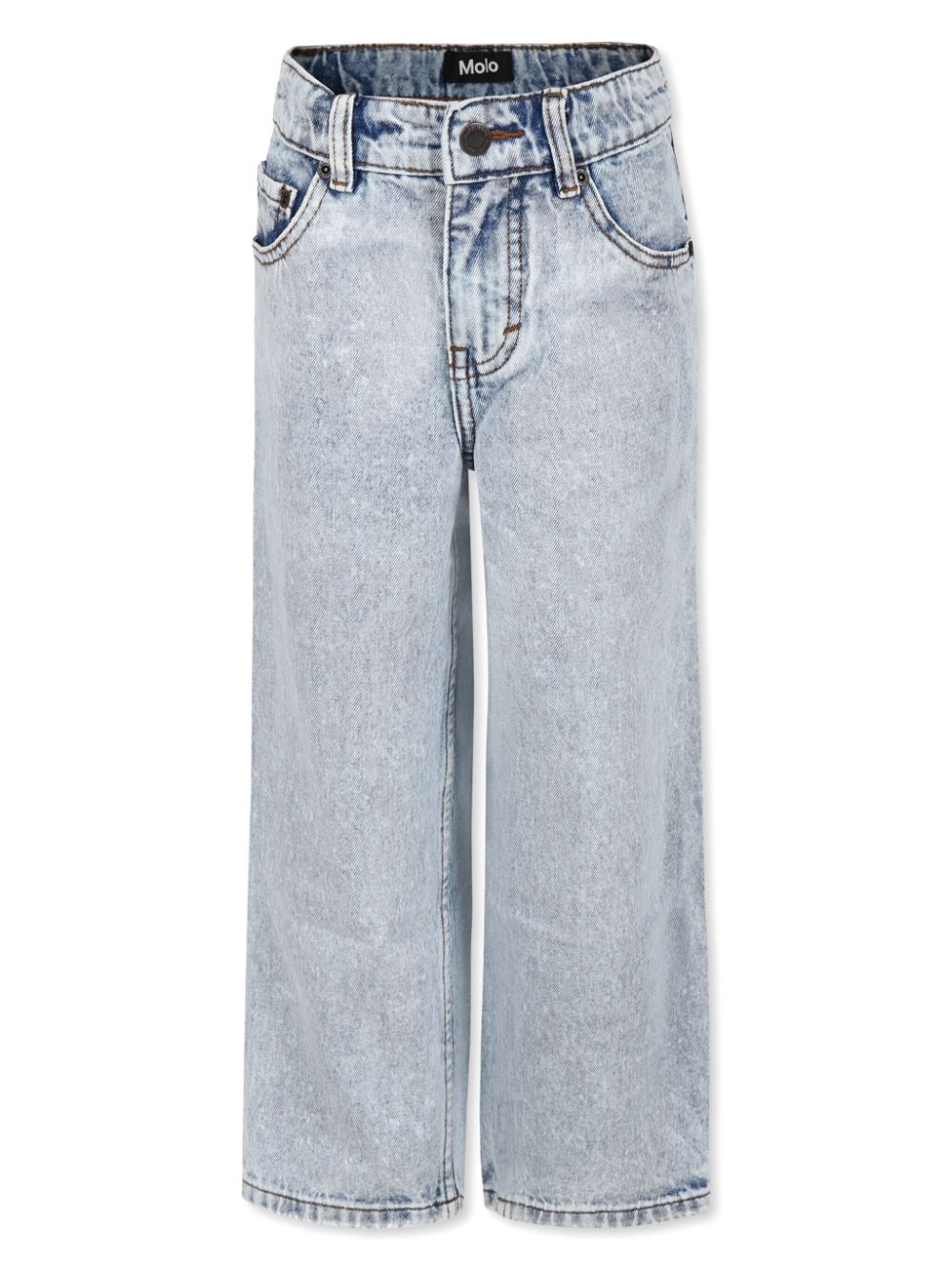 Acid-wash wide-leg jeans - Blue