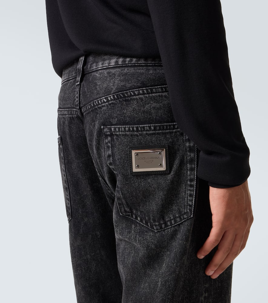 Mid-rise straight jeans