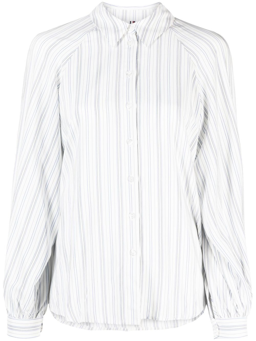 Viscose stripe raglan shirt - White
