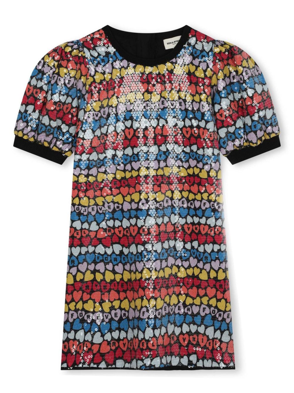 Logo-print sequin-embellished dress - Red
