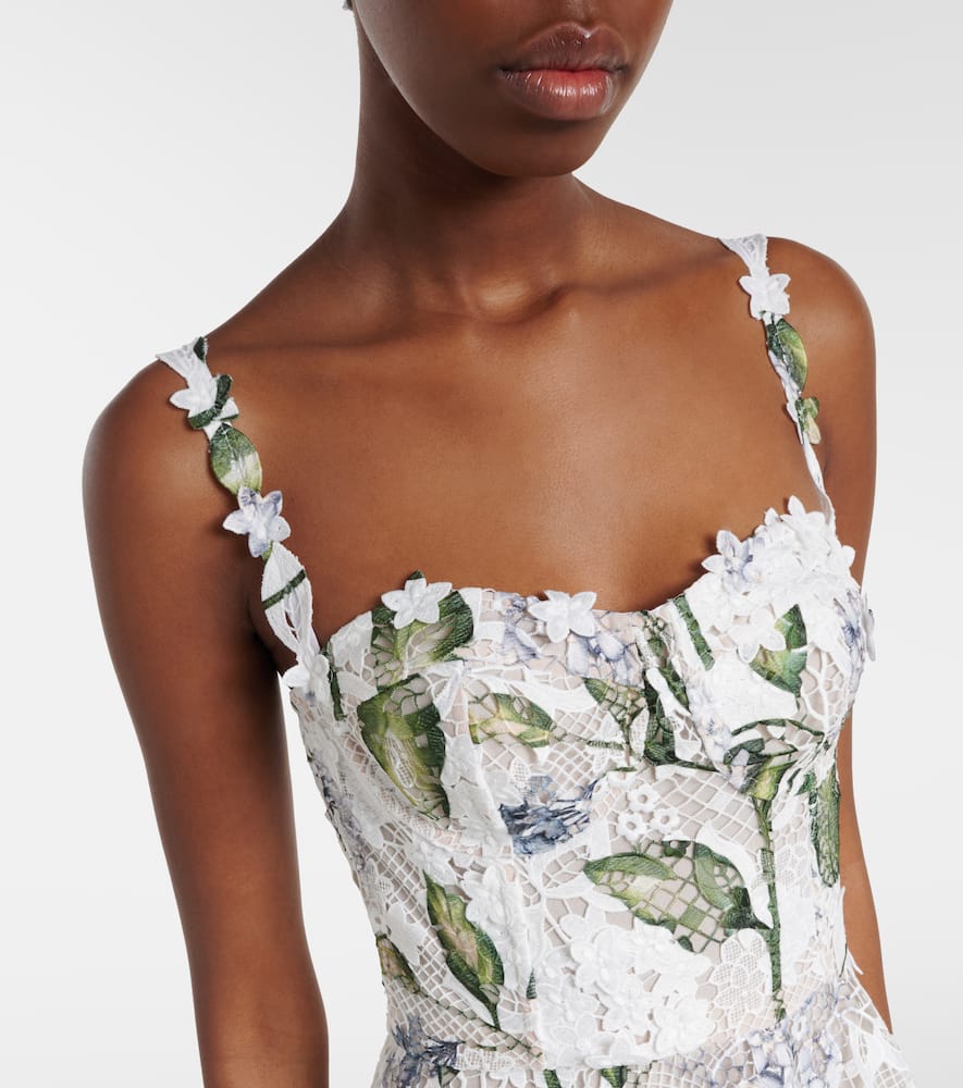 Floral bustier gown