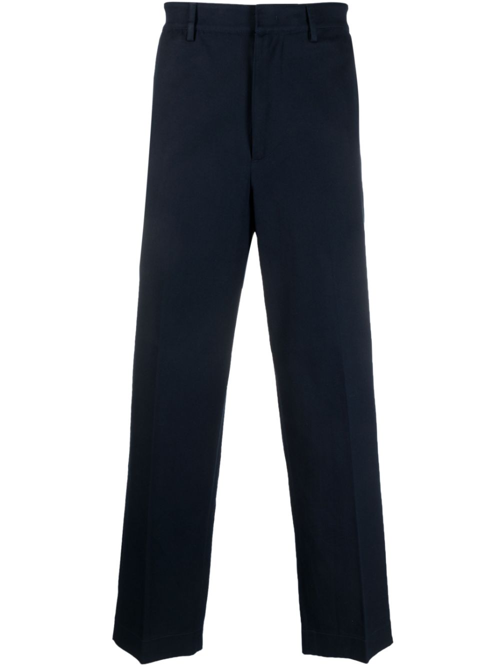 Straight-leg cotton trousers - Blue