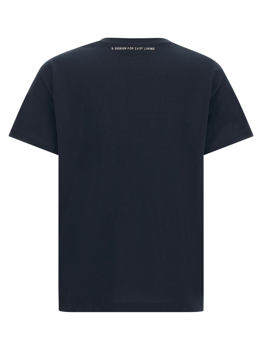 Navy Blue Graphic Crew Neck T-Shirt