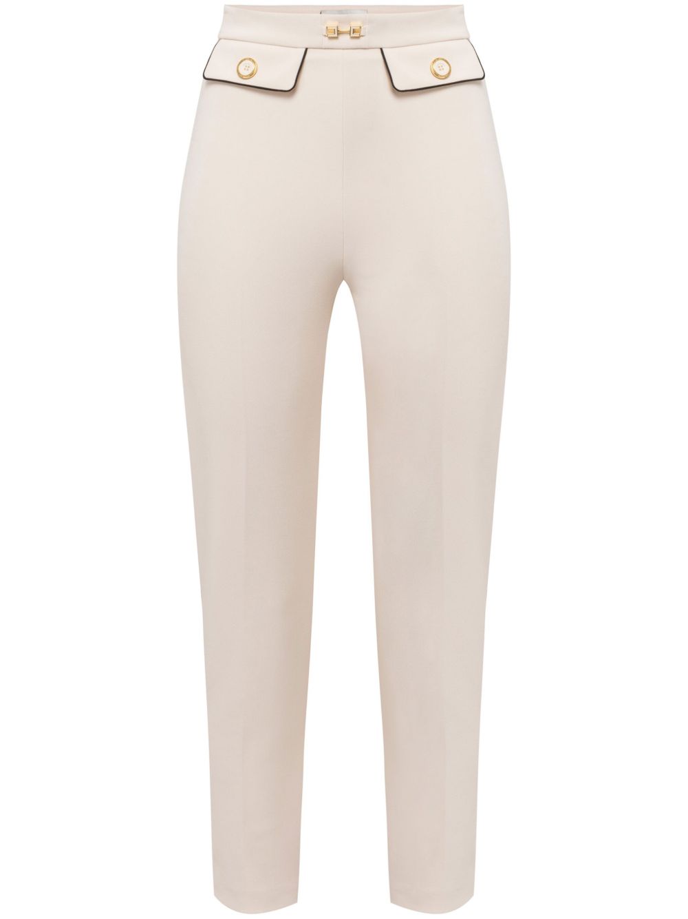 Appliqué crêpe skinny trousers - Neutrals