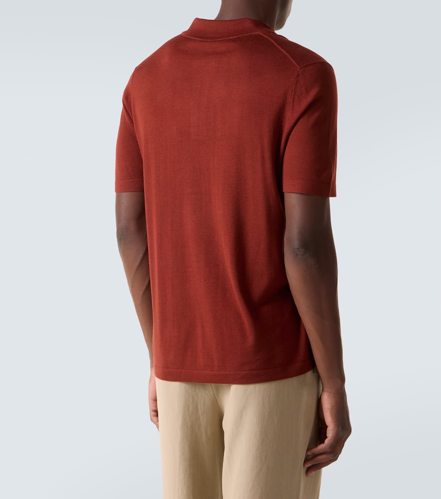 Cashmere and silk polo sweater