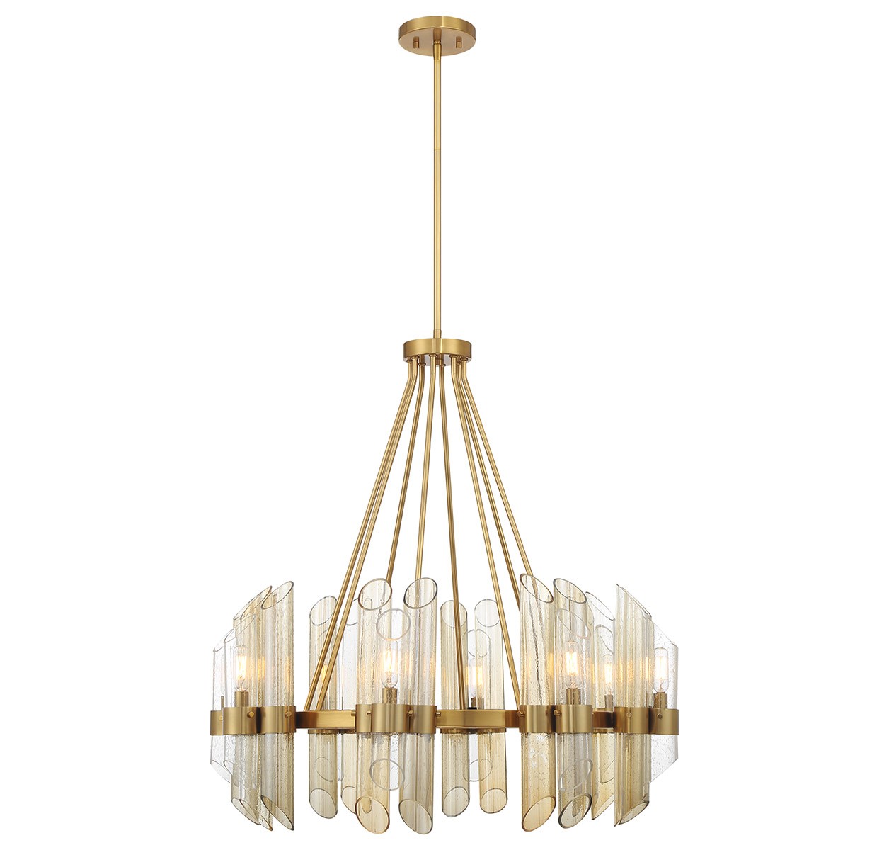 Warm Brass Eight Light Chandelier from the Biltmore Collection