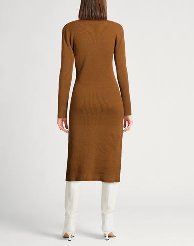 Woman Midi dress Camel Size 6 Virgin Wool, Silk, Cashmere