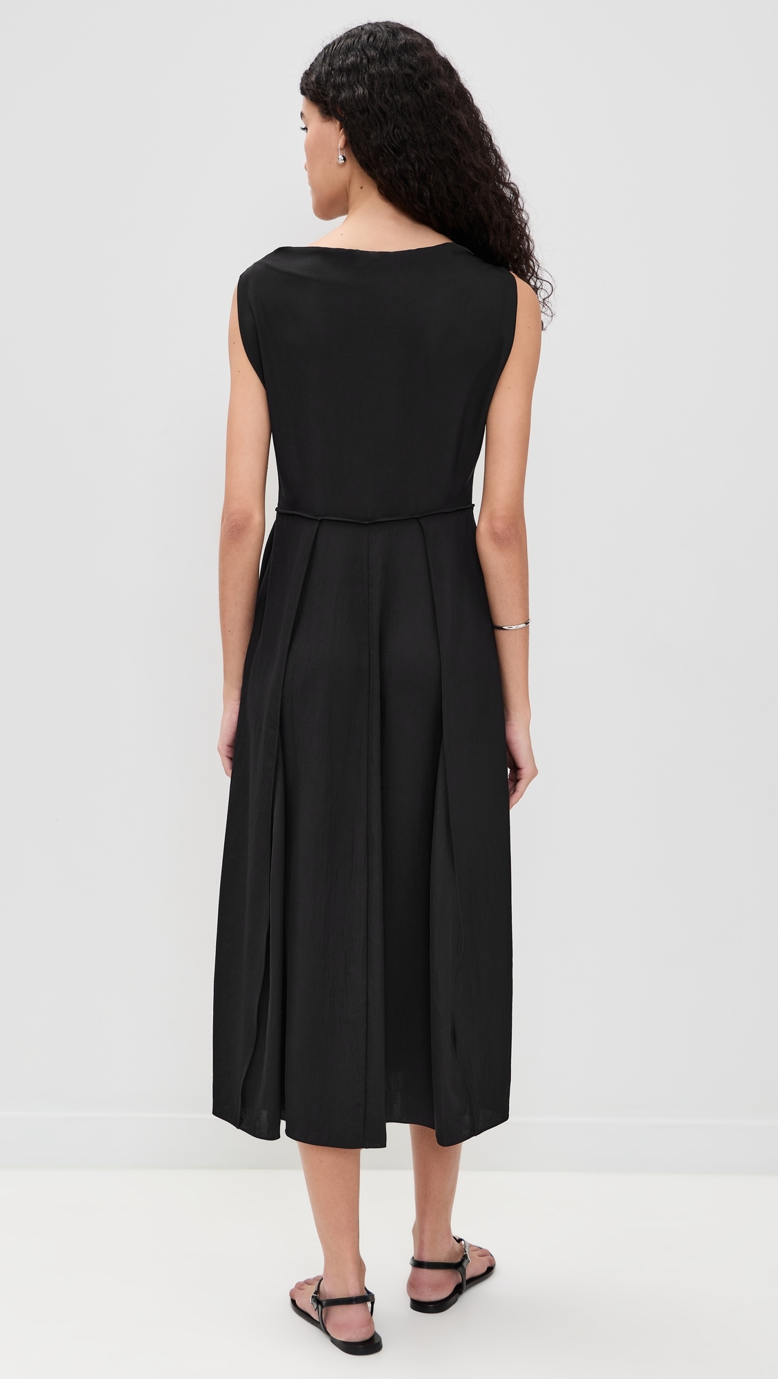 Draped Parachute Dress Black