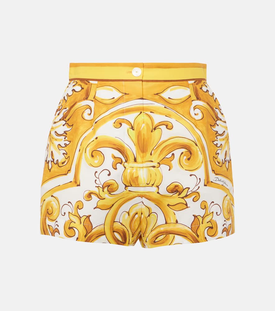 Majolica high-rise cotton shorts