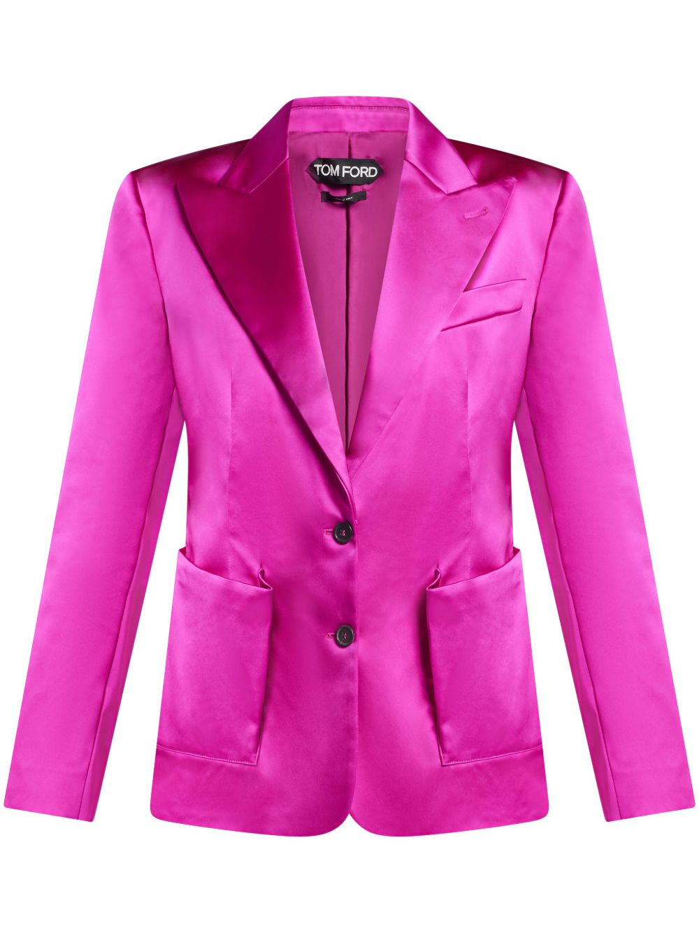 Single-breasted satin blazer - Pink