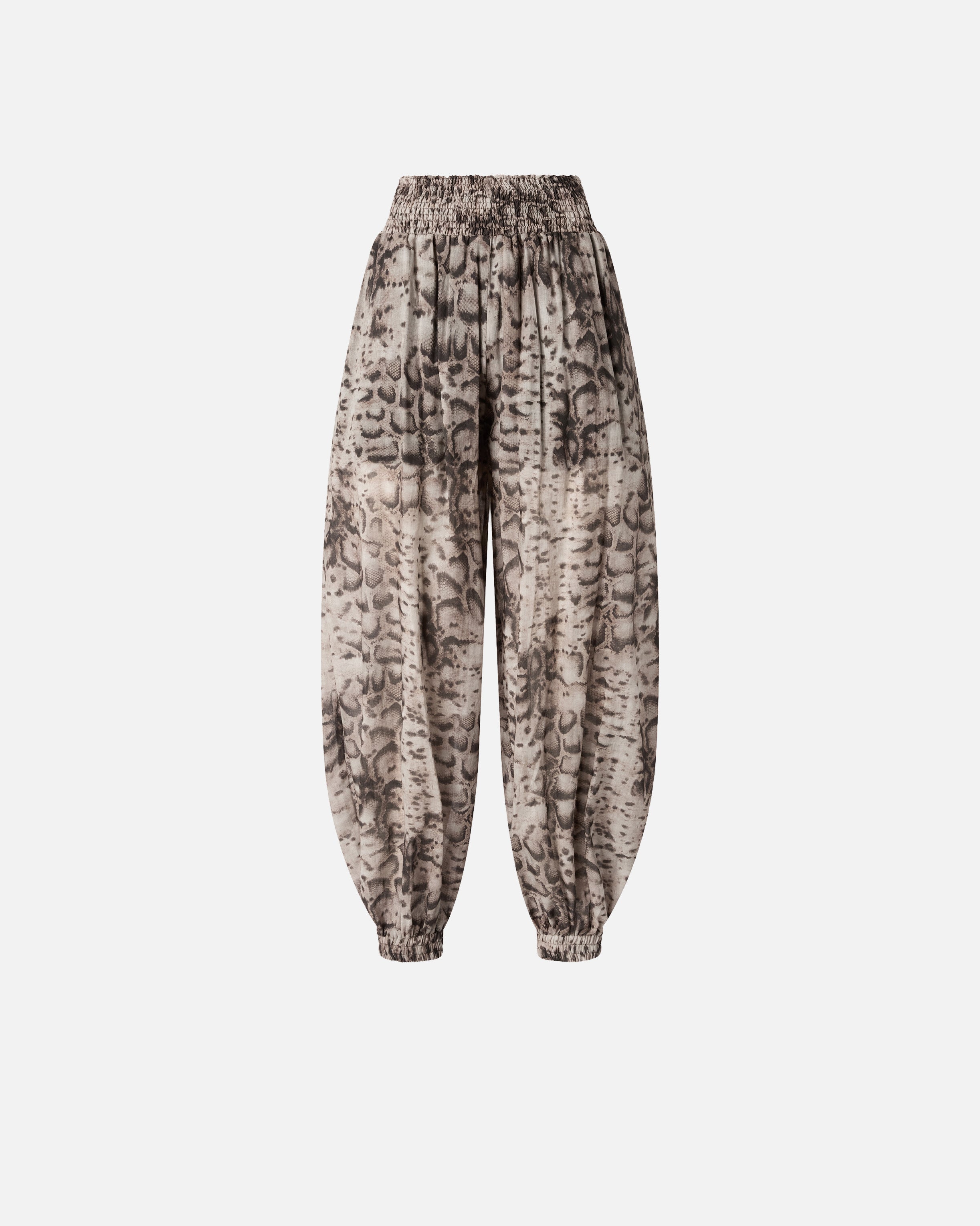 Wide-leg trousers with snake print - L
