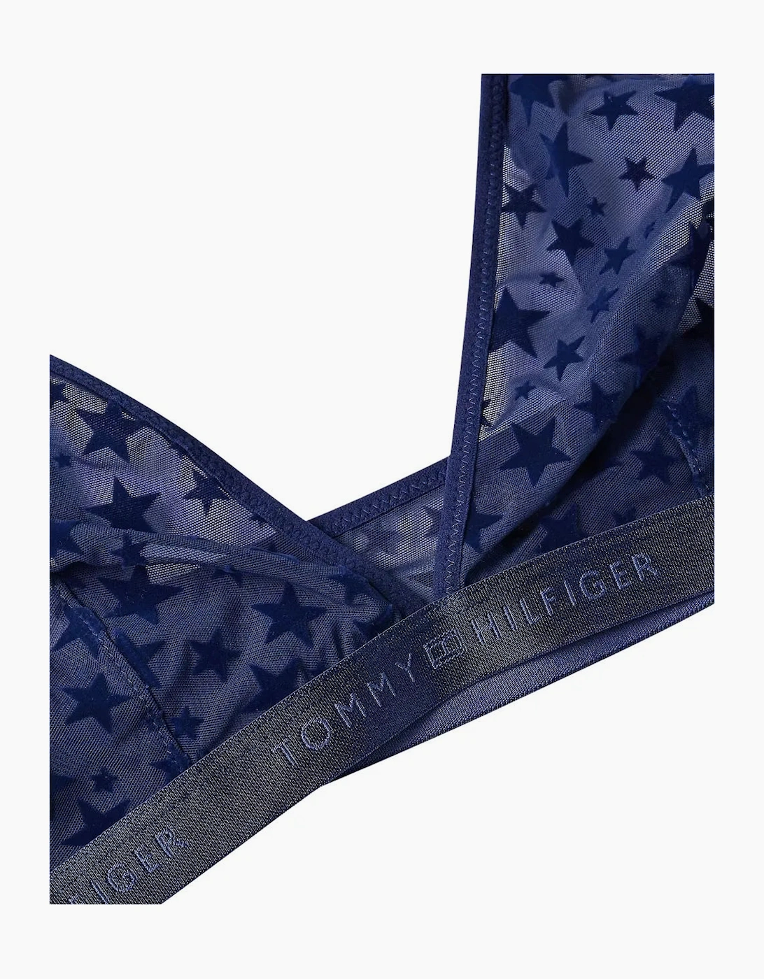 Tommy Hilfiger Women's Mesh Stars Triangle Bra Gift Set, Preppy Navy