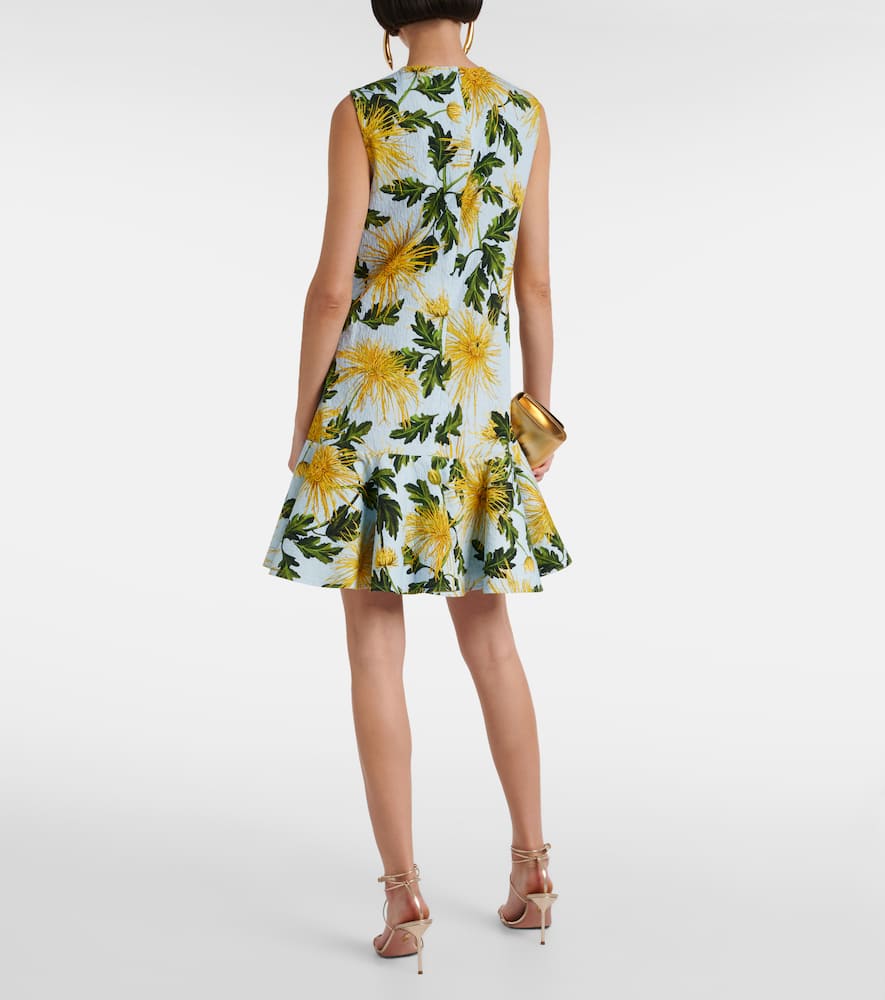 Chrysanthemum cotton-blend minidress