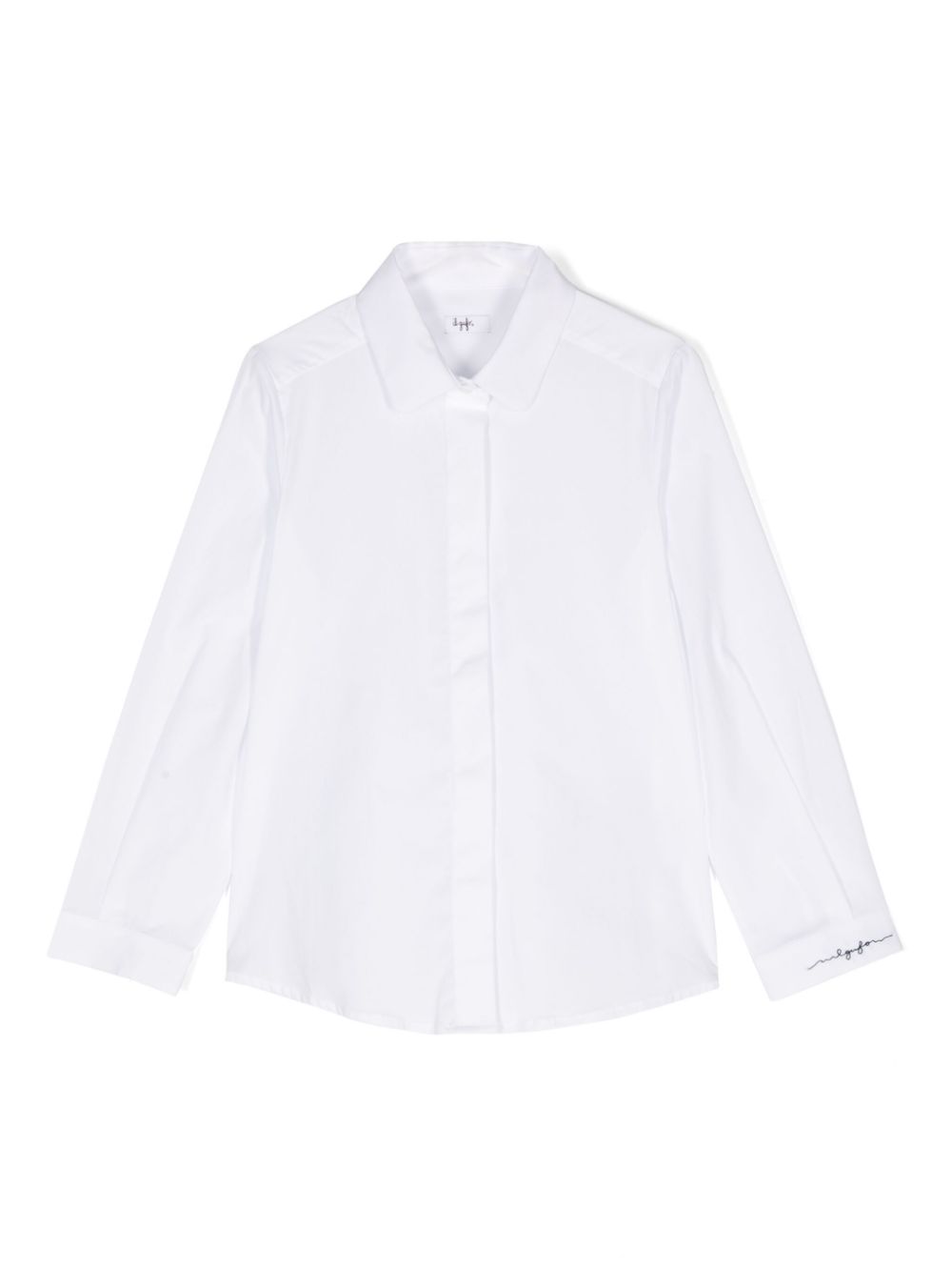 Logo-embroidered poplin shirt - White