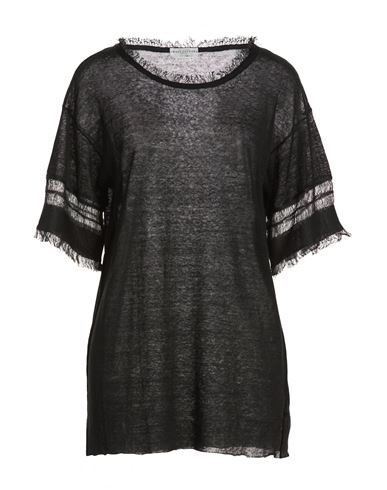 Woman Sweater Black Size 10 Linen, Viscose