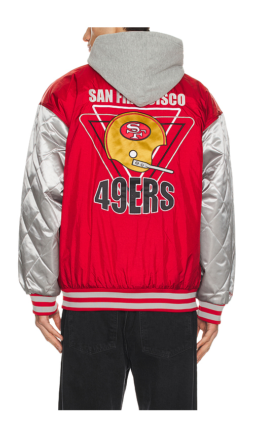 Mitchell & Ness NFL 49ers Diamond Fusion Vintage Logo Button Front Jacket in Red. L. Also in S, M, XL/1X