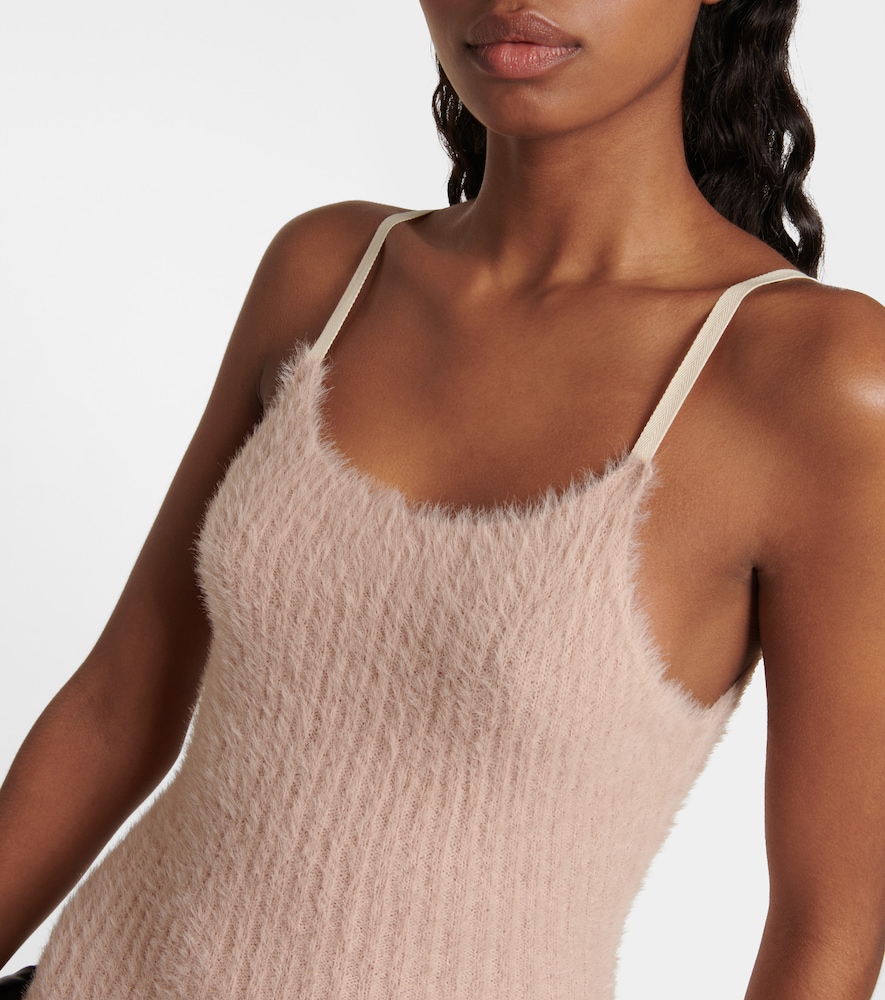 Ribbed-knit midi dress