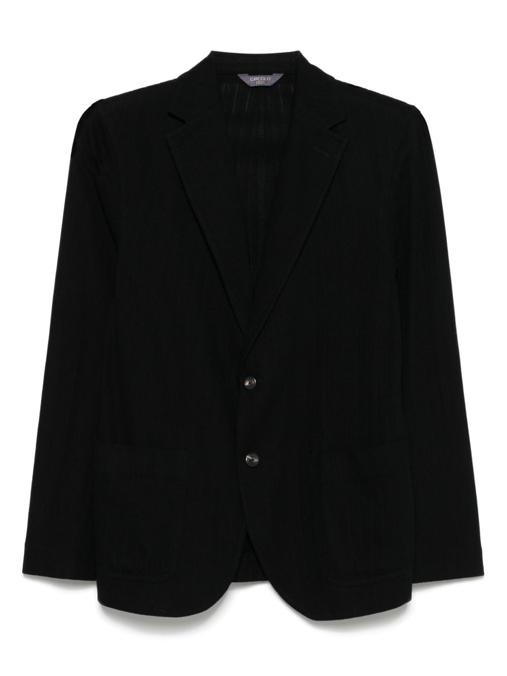 Cotton Single-Breasted Blazer — Black
