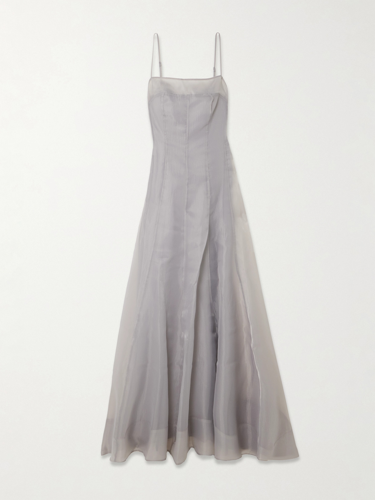 Gustav Paneled Organza Maxi Dress - Gray