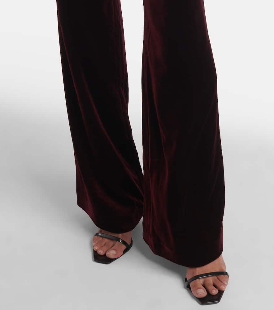Velvet wide-leg pants