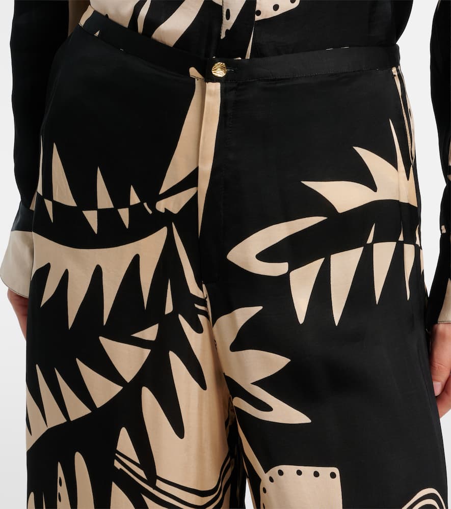 Clea printed wide-leg pants
