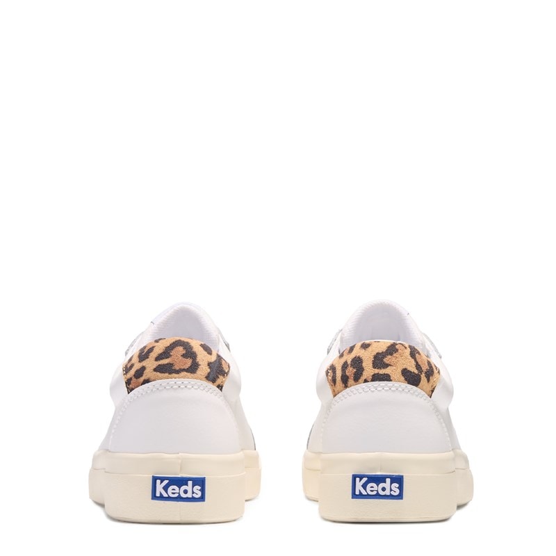 Women's Pursuit Lace Up Sneakers (White/Leopard Leather)