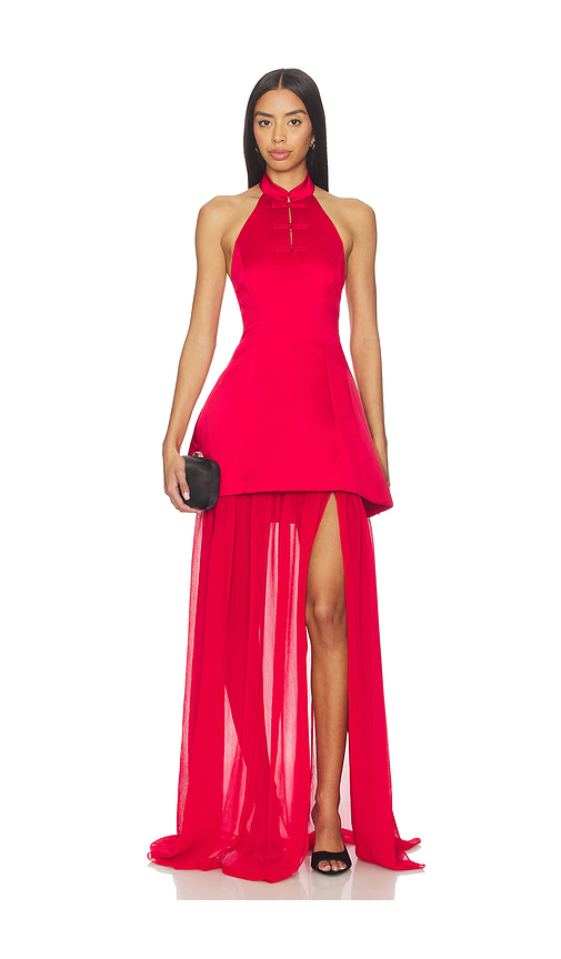 Susanna Chow Rosella Maxi Dress in Red. 2. Also
