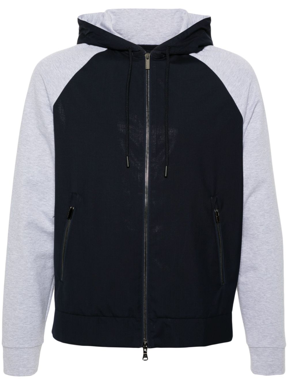 Panelled hooded jacket - Blue