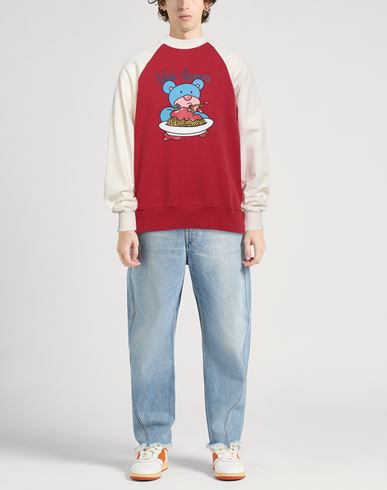 Man Sweatshirt Red Size L Cotton