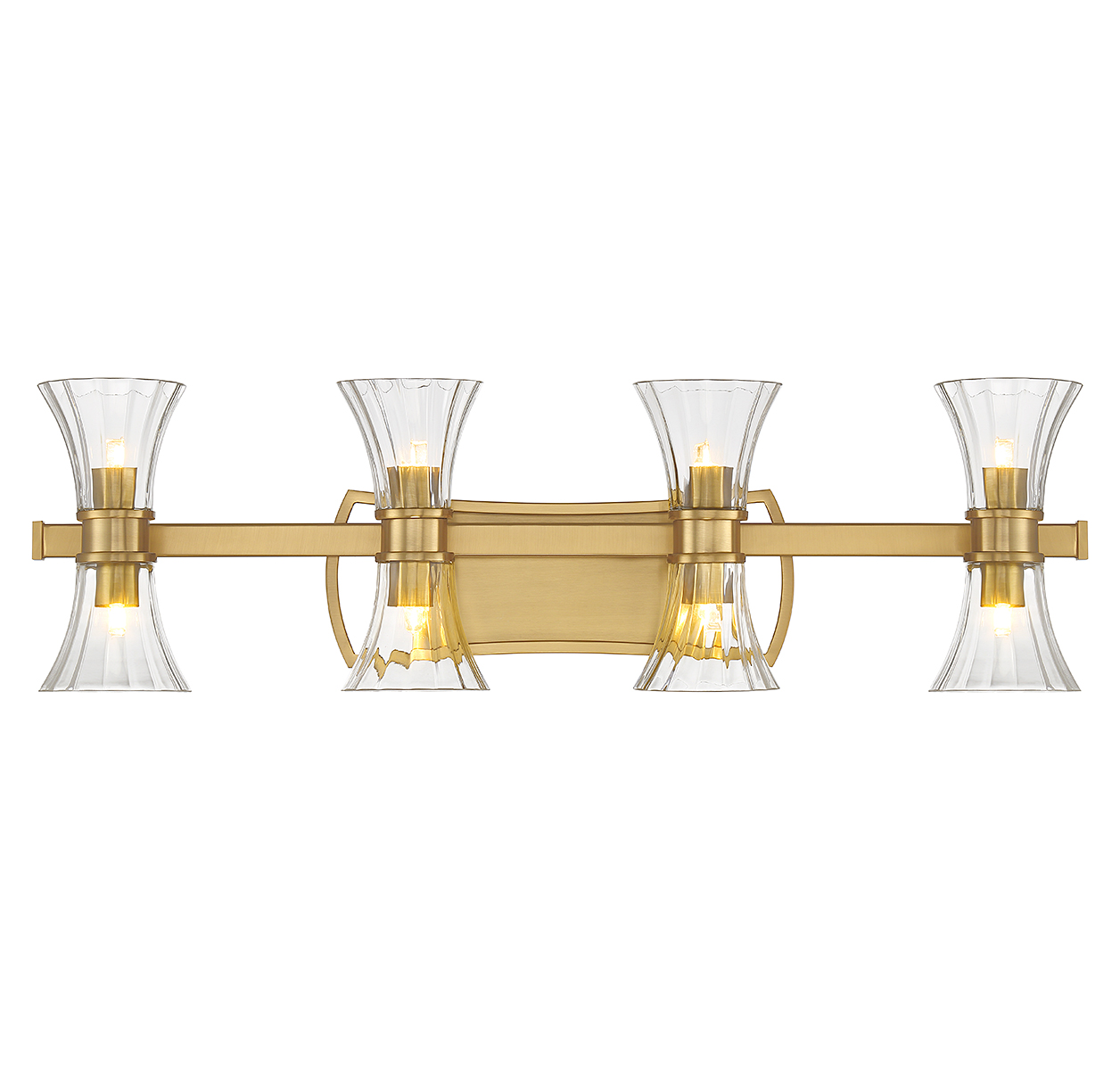Warm Brass LED Bathroom Vanity from the Bennington Collection