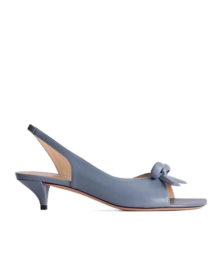 Bow-tie high-heeled slingback sandals