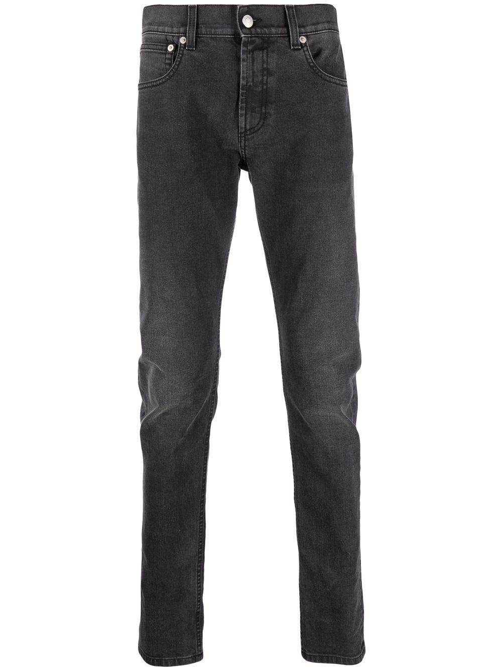 Logo-embroidered skinny jeans - Black