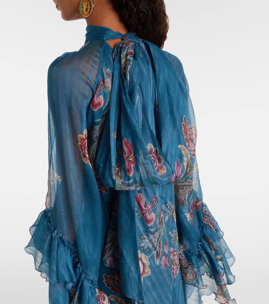 Paisley silk chiffon gown