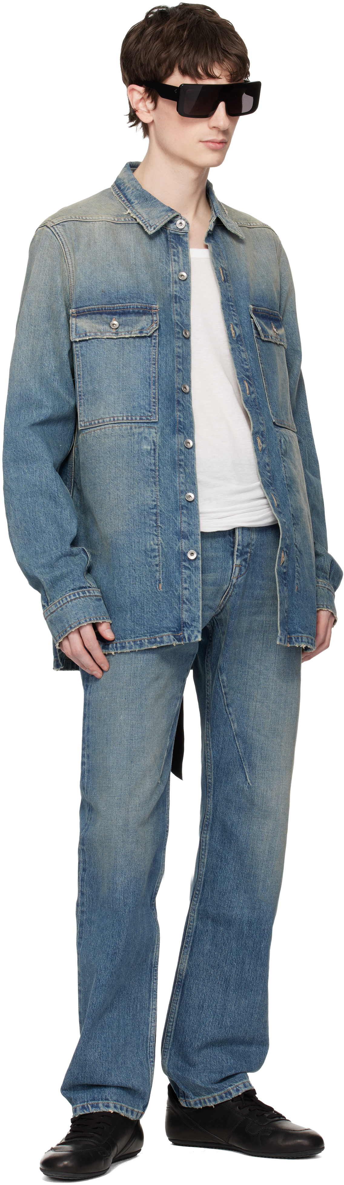 Blue Temple Fog Cut Jeans