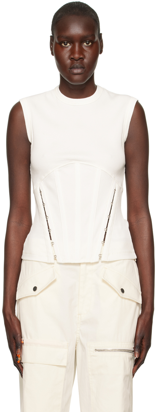 White split corset tank top