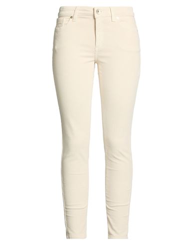 Woman Pants Beige Size 0 Cotton, Elastane