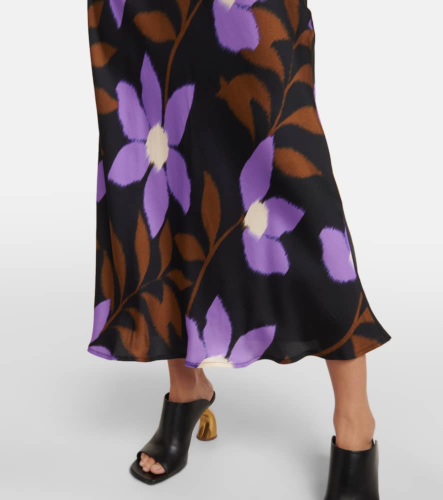 Velvet Printed satin wrap dress