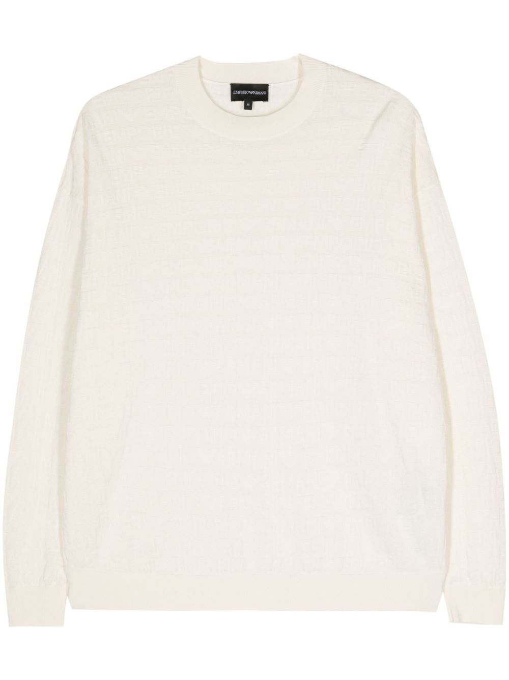 Logo-jacquard cotton jumper - Neutrals
