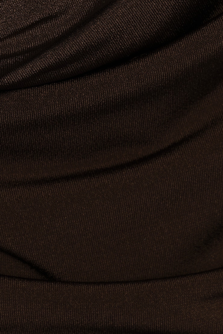 Cowl Neck Halter Top - Brown - Women Clothing