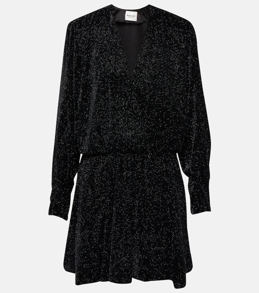 Marant Etoile Alexane glitter velvet minidress