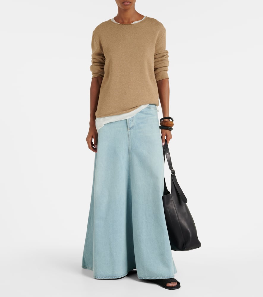 Odin mid-rise denim maxi skirt