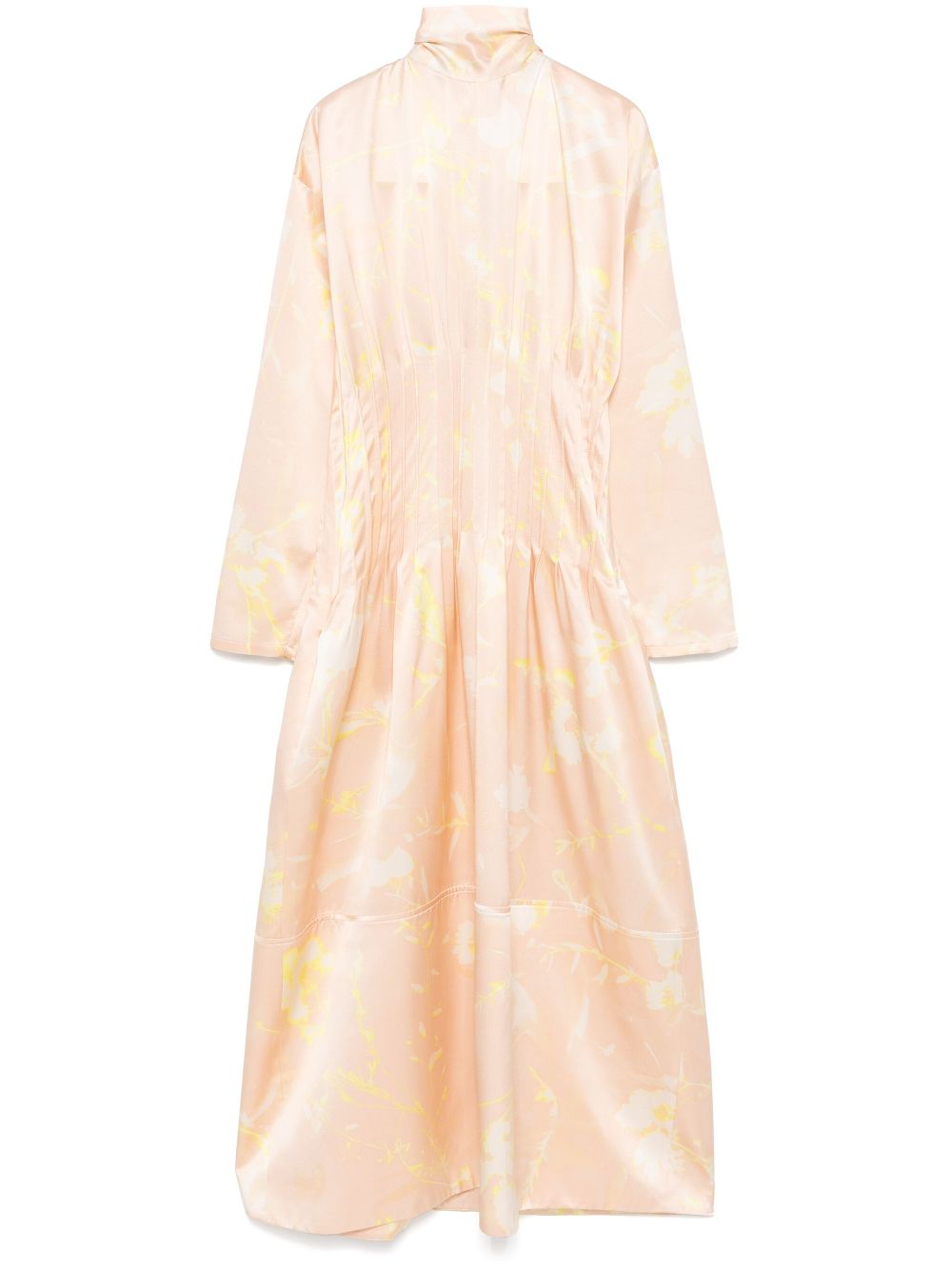 Floral-print midi dress - Neutrals