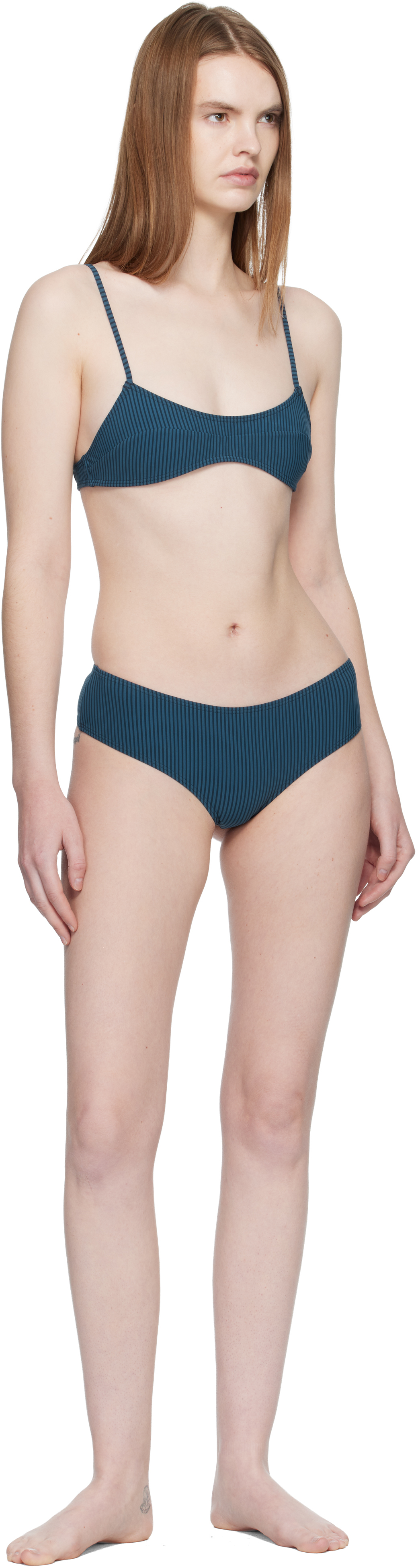 Blue Bream Stripe Bikini Top