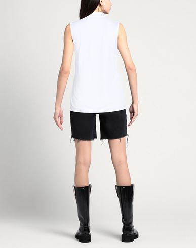 Woman Polo shirt White Size L Polyester, Elastane