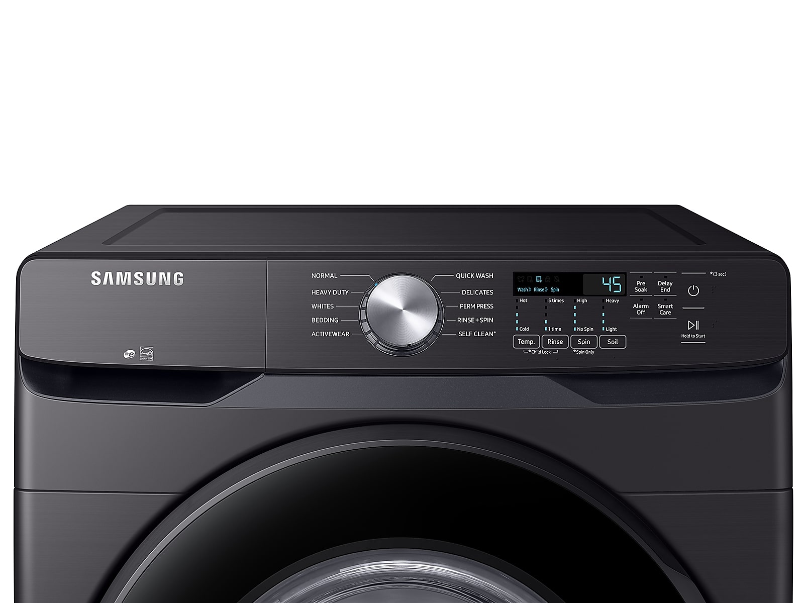 4.5 cu. ft. Front Load Washer with Vibration Reduction Technology+ in Brushed Black(WF45T6000AV/A5)