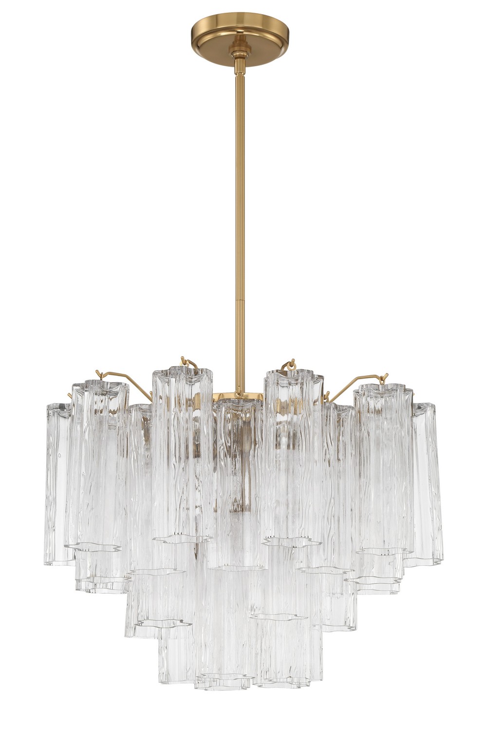 Aged Brass Six Light Chandelier from the Addis Collection