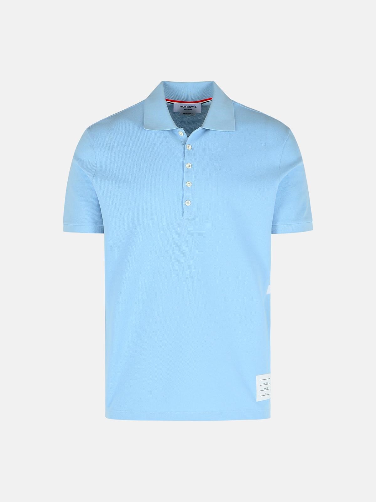 Polo Shirt In Light Blue Cotton