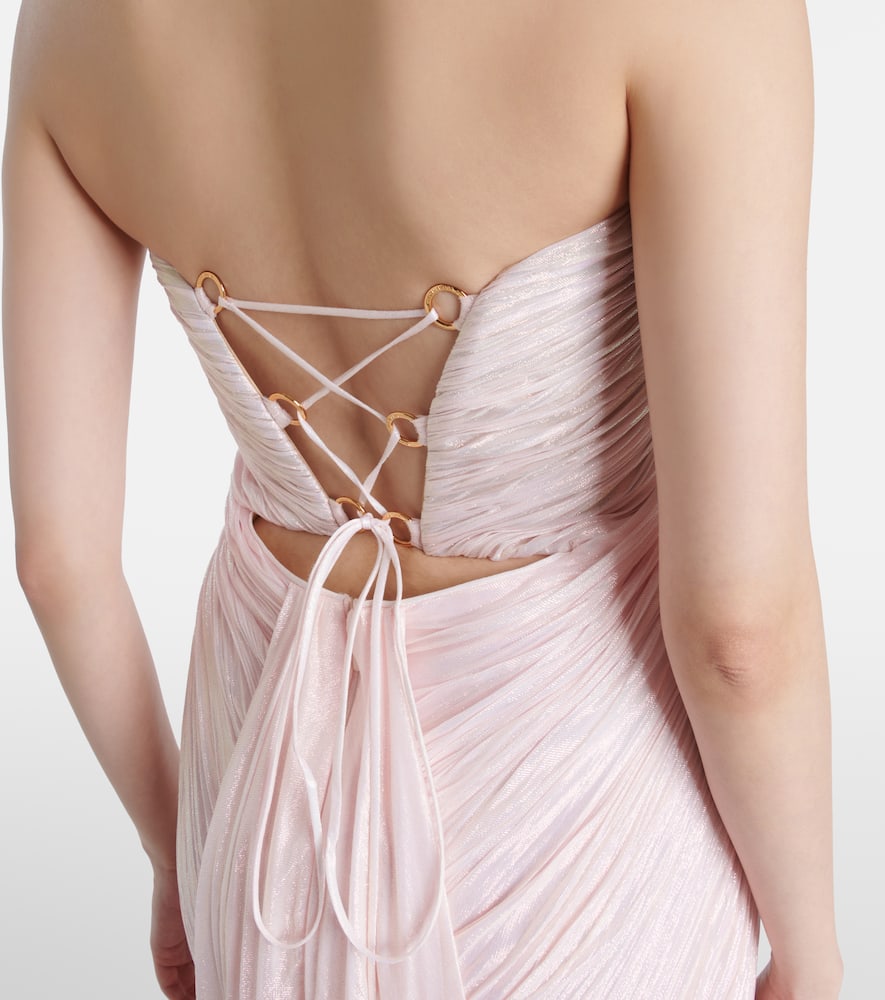 Meilien pleated silk-blend chiffon gown