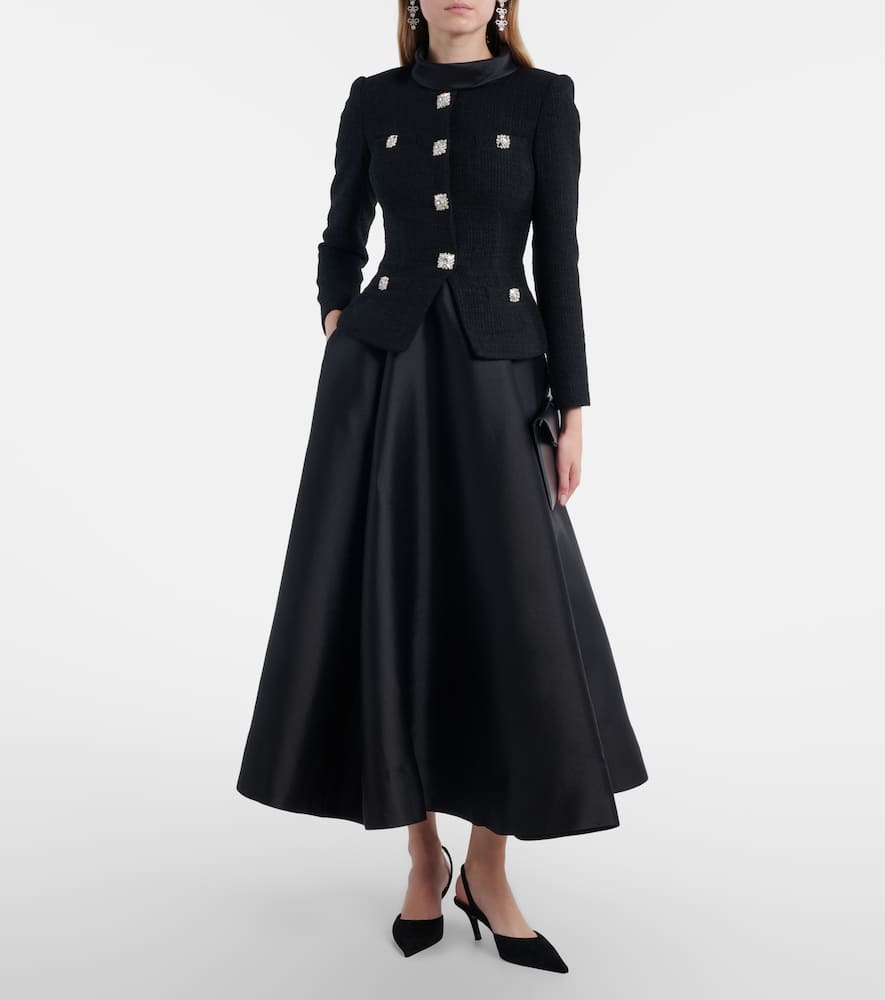Bouclé taffeta midi dress