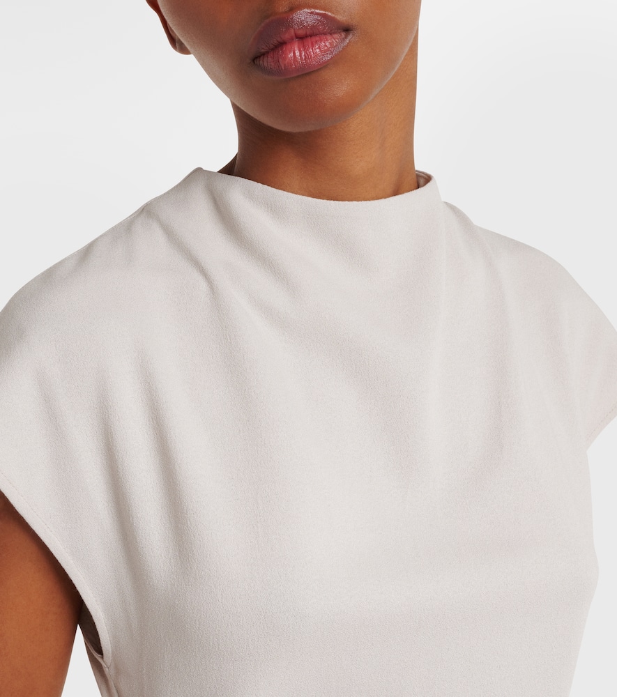 Draped woven maxi dress